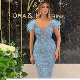 Olivia Wilde Dress Deep V Sequins Sexy Evening Dress Feather Sequins