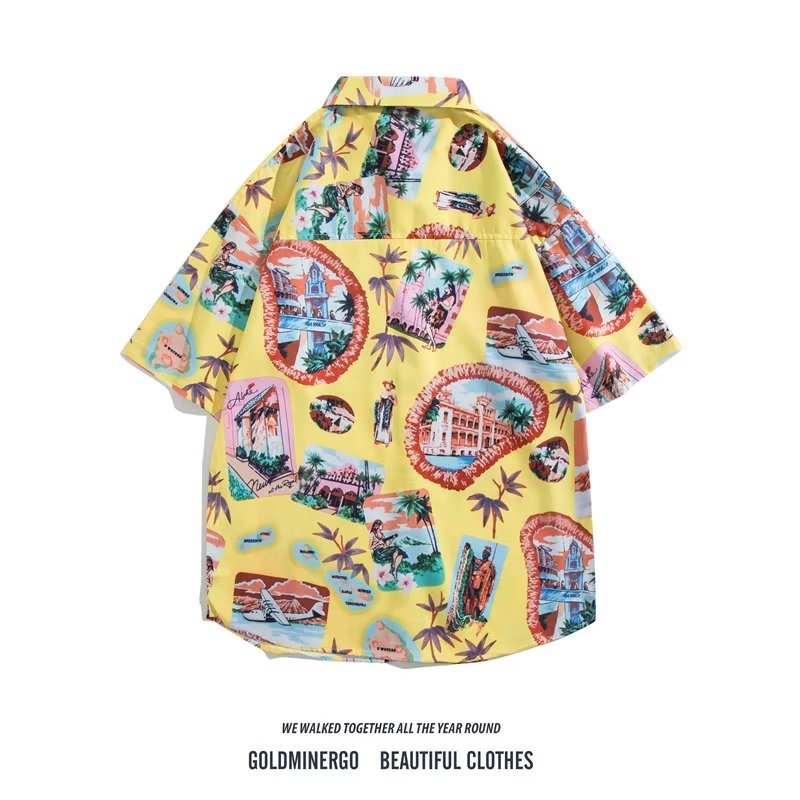 Men Beach T Shirts Printed Men's Shirt Casual Short Sleeve