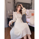 Aesthetic Dress Women's Lace Dress Autumn and Winter Dress