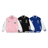 Baby Blue Varsity Jacket Loose Casual Fashion For Men And Women