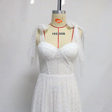 Women Lace Wedding Dress off-Shoulder White Evening Gown