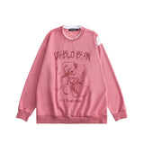 Preppy Aesthetic Sweatshirt Couple Sweater Bear round Neck Top for Men