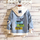 Comic Denim Jacket Anime Hole Spring and Autumn Denim Jacket