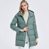 Women Winter Coats Puffer Jacket Down Coat Hooded Mid-Length Down Jacket Female Warm Down Jacket