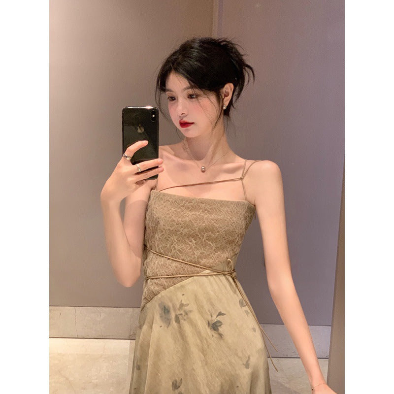 1920s Dress Women'S Spring/Summer Gentle Retro Floral Dress