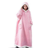 Hoodies Blankets Large Pocket Lazy Blanket Fleece Lamb Wool Bathrobe