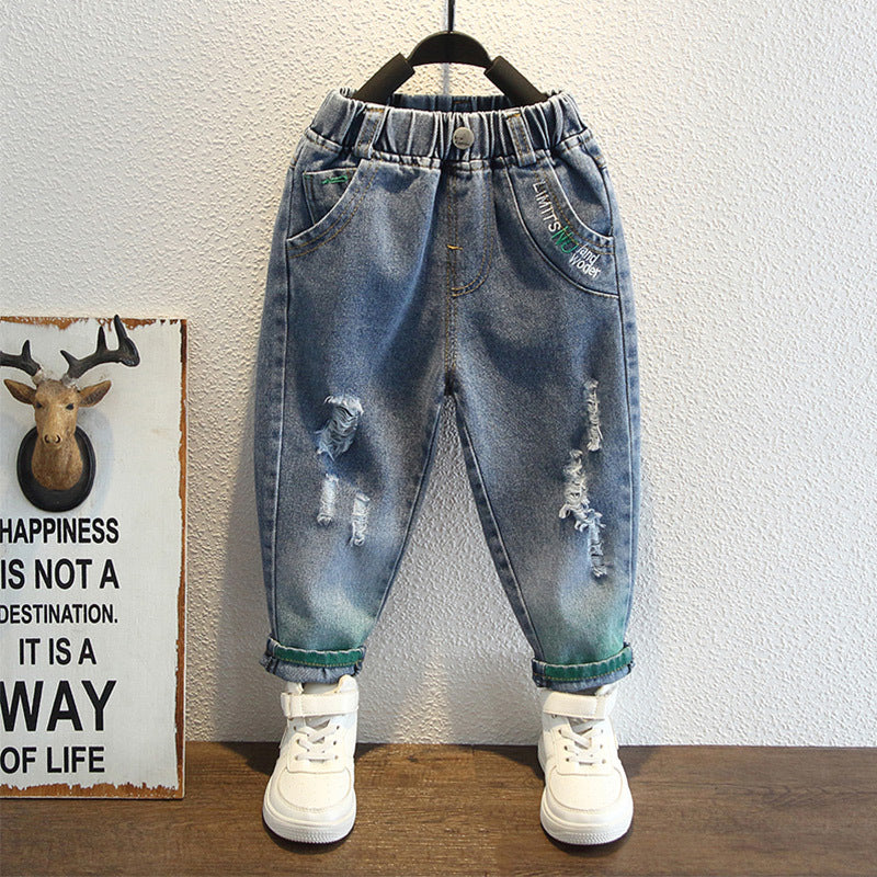 Toddler Boys Pants Boys' Ripped Jeans Spring