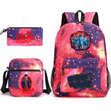 Stranger Things Hellfire Club Backpack Three-Piece Backpack Printed Pattern