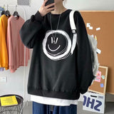 Men Sweatshirts round Neck Sweater Men Loose Print T-shirt Men