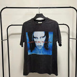 Marilyn Manson T Shirt Vintage Dark Marilyn Manson Distressed Short Sleeve T-shirt