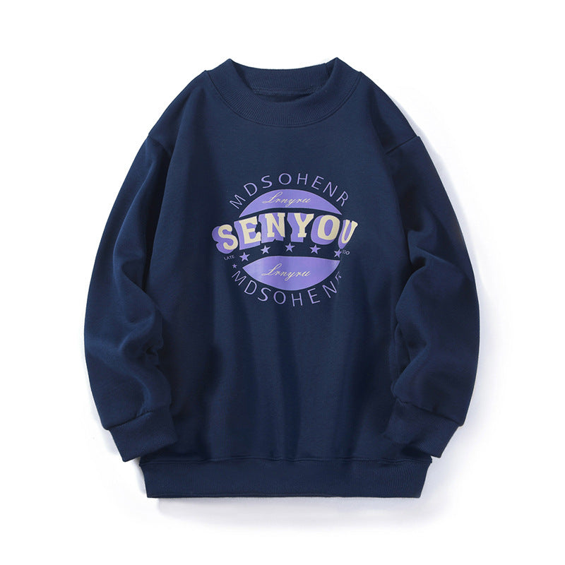 Children Boy Hoodie Autumn and Winter Fleece Sweater Printed Top
