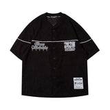 Baggy Baseball Jersey Summer Embroidered Short Sleeve Baseball Uniform Loose Casual Shirt