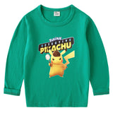 Children Pokemon Pikachu Hoodie Spring and Autumn Bottoming Shirt Boys' T-shirt