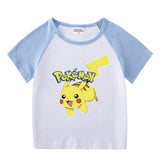 Children Pokemon Pikachu T Shirt Summer Clothing Short Sleeve T-shirt Leisure Sports