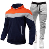 Balmain Hoodie & Sweatpant 2 Piece Set Men's Casual Patchwork Sweatshirt Hoodie Trousers Sports Suit Autumn and Winter