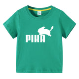 Children Pokemon Pikachu T Shirt Cartoon Short Sleeve T-shirt Cotton Leisure Sports