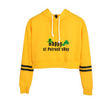 Saint Patrick's Day Closing High Waist Cropped Hoodie