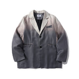 Men's Casual Suit Man Blzer Gradient Tie-Dye Casual Suit Jacket Men's Loose Lapels Single-Breasted Suit Jacket