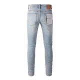 Purple Brand Jeans Light Blue Knee Ripped Slim Jeans