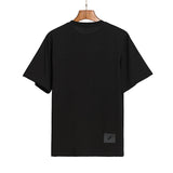 We11 Done T Shirts Color Checkered Logo Letter Offset T-shirt Solid Color Loose
