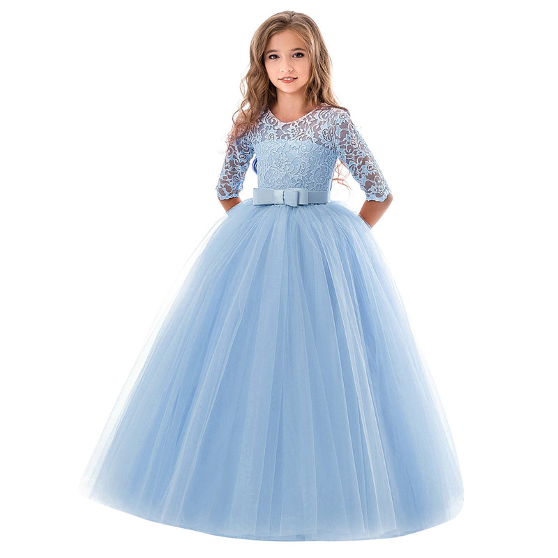 First Communion Dress Vestidos De Primera Comunion Lace Ball Gown Girl Party Princess Pageant Gown Piano Performance Princess Dress