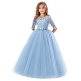 First Communion Dress Vestidos De Primera Comunion Lace Ball Gown Girl Party Princess Pageant Gown Children's Dress Long Sleeve Wedding