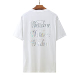 We11 Done T Shirts Letter Print Loose Large Size Men and Women Same Style