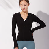 BBL Jacket Spring Yoga Clothes Women's Coat Hat Zipper Sports Fitness Top