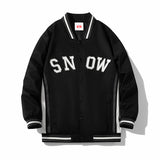 White Varsity Jacket Fall Men's Jackets Embroidered Baseball Uniform Coat for Men Loose Couple Outfit