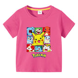 Children Pokemon Pikachu T Shirt Children's Summer Clothing Short Sleeve T-shirt Men's and Women's T-shirt