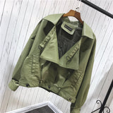 Women PU Leather Jacket Biker Motorcycle Coat Women's Short Spring Loose High Waist Coat