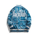 Baby Blue Varsity Jacket Spring Men's Jacket Printed Baseball Uniform