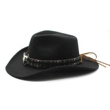 Cowboy Hats Jazz Top Hat Men and Women Autumn and Winter Felt Cap Broad-Brimmed Hat