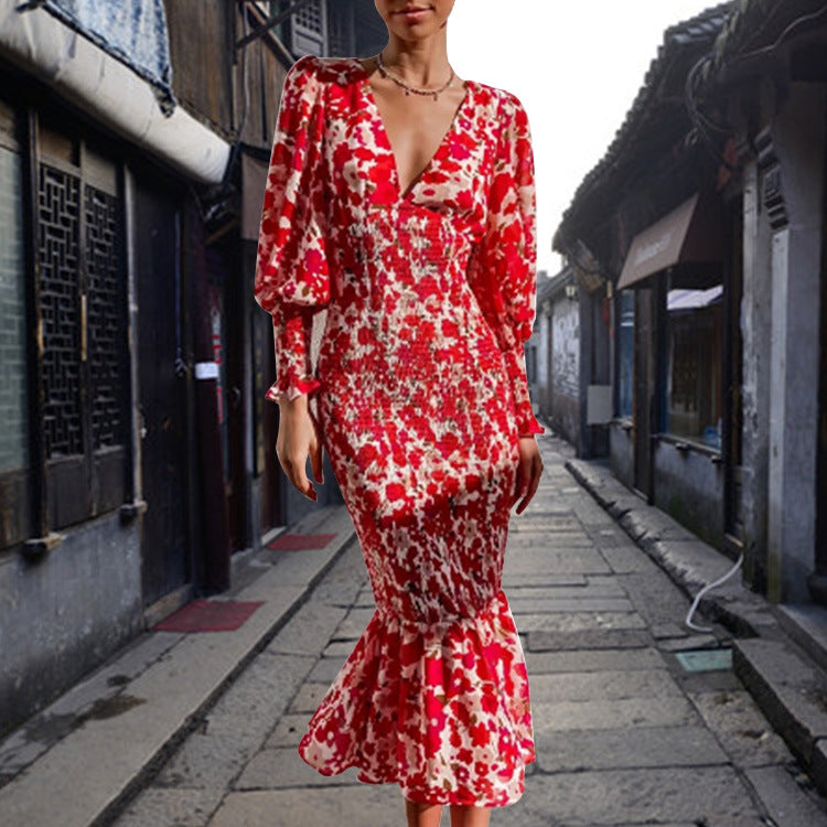 Emery Rose Dresses Autumn Printing Maxi Dress