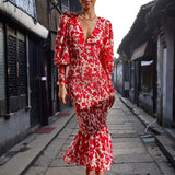 Emery Rose Dresses Autumn Printing Maxi Dress