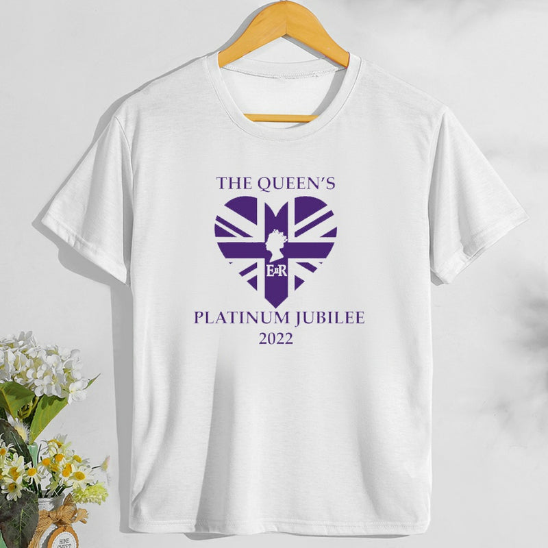 Inspired by Queen's Platinum Jubilee 2022 Elizabeth 70 Years T-shirt Printed Letters British Style T-shirt Short Sleeve