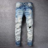 Amiri Jeans Casual Hip Hop Painted Slim Jeans Men #831