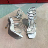 Nude Block Heel Peep Toe Stiletto Sandals