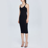Women Spring Dress Summer Spaghetti Straps Knitted Dress Slim Fit Slimming and Tight Sweater Long Dress