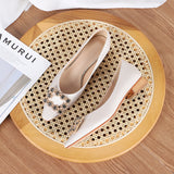 Nude Block Heels Closed Toe Pumps Women's Spring and Summer Women's Shoes