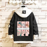 Comic Denim Jacket Spring and Autumn Clothes Tops