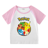 Children Pokemon Pikachu T Shirt Cotton T-shirt Casual Sports Cute