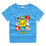 Children Pokemon Pikachu T Shirt Children Summer Clothing Short Sleeve T-shirt Male