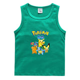 Children Pokemon Pikachu T Shirt Casual Sports Sweat-Absorbent Vest