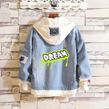 Comic Denim Jacket Dream Hooded Hoodie Long Sleeve Denim Jacket