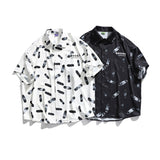 Men's T-Shirt Summer Men's Ink Pattern Printed Shirt Loose