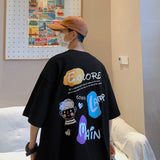 Preppy Aesthetic T Shirt Short Sleeve T-shirt Men Hip Hop Loose