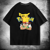 Men and Women Pokemon Pikachu T Shirt Cotton Short Sleeve T-shirt