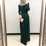 Muslim Women Stylish Kashibo Abaya Muslim Ladies Long Gown Islamic Clothing Jilbab Jalabiya Fashion Solid Color Dress