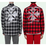 Autumn and Winter Arrow Plaid Shirt Men's Fashion Casual Tshirt Owt jacket